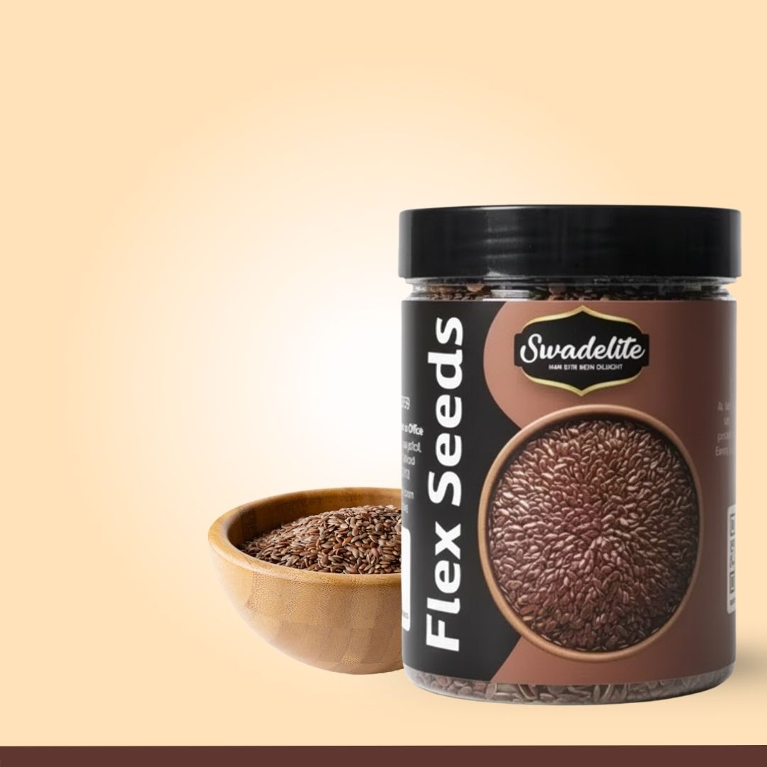 1 Swadelite Pure Flax Seeds (Alsi) - High Omega-3, Fiber & Lignans for Heart & Weight Management 300gm - Image 1
